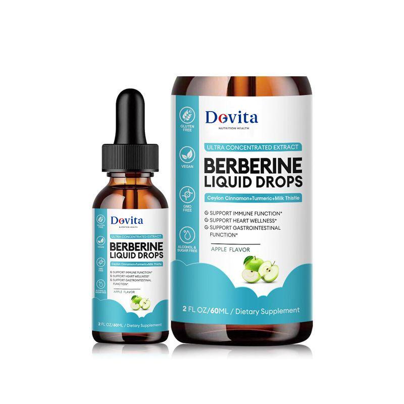 Berberine HCL Liquid Drops with Ceylon Cinnamon, Antioxidant & Heart Health Support for Cardiovascular & Metabolic Wellness, OEM