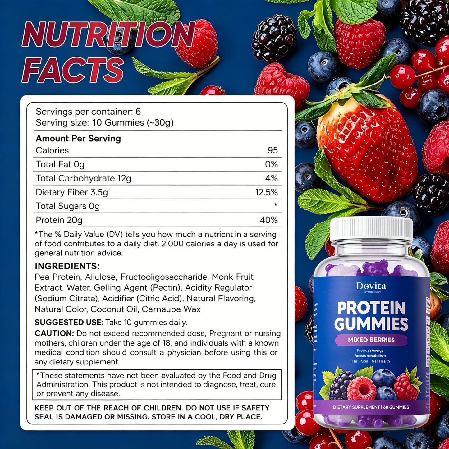 Protein Gummies for Muscle Growth & Daily Nutrition Support, Whey & Plant Protein, Muscle Recovery & Strength, Sugar-Free High-Protein Supplement, Fast-Absorbing Formula, OEM/ODM