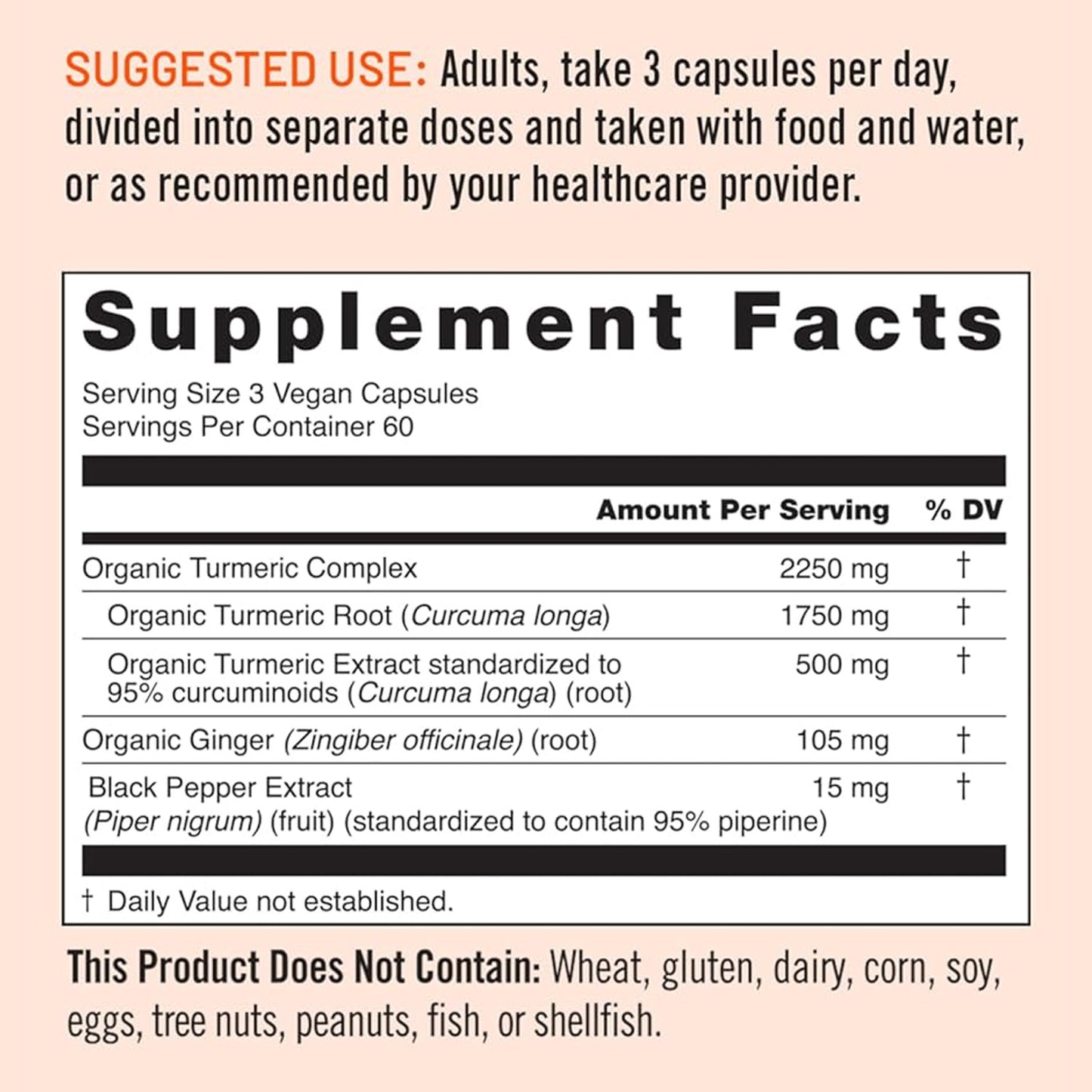 Turmeric Curcumin Capsules, Organic Extract with Ginger, Super Concentrated for Joint & Heart Support, Herbal Supplement, OEM/ODM