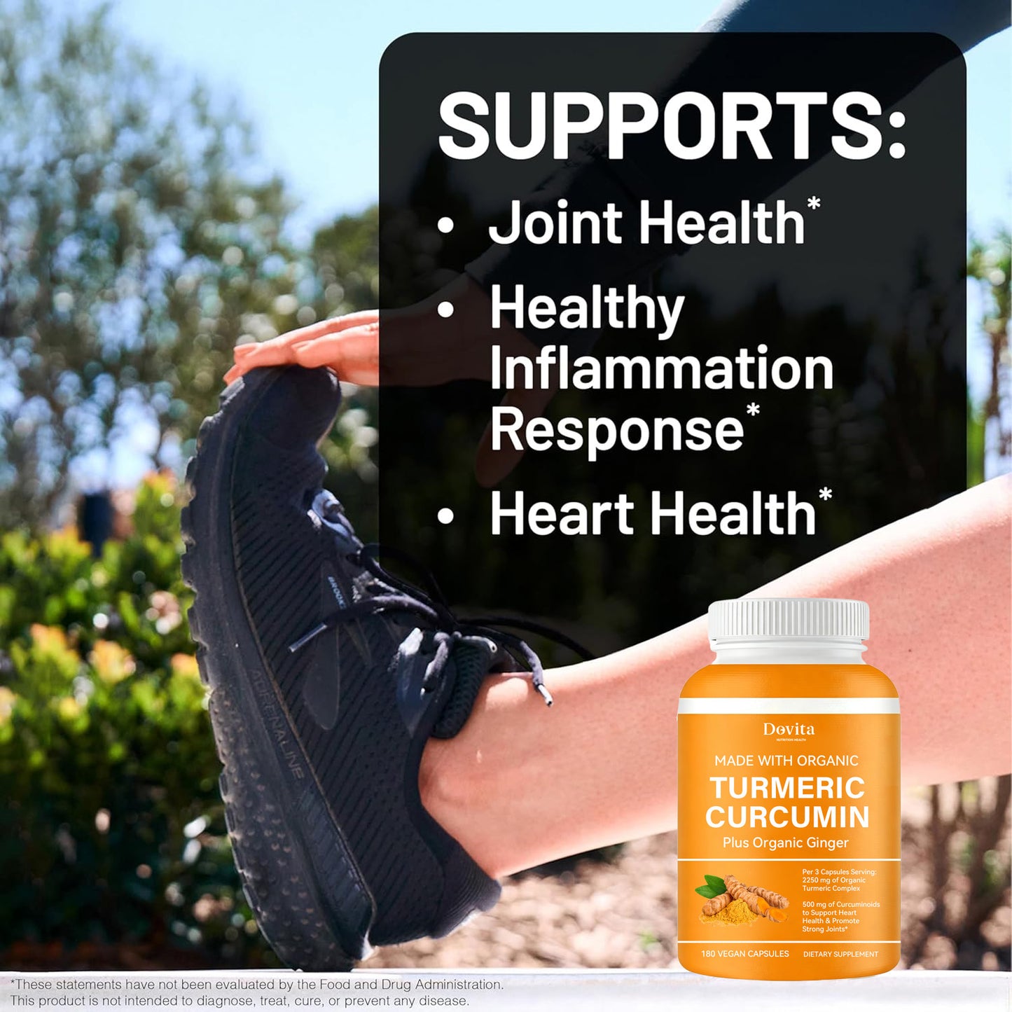 Turmeric Curcumin Capsules, Organic Extract with Ginger, Super Concentrated for Joint & Heart Support, Herbal Supplement, OEM/ODM