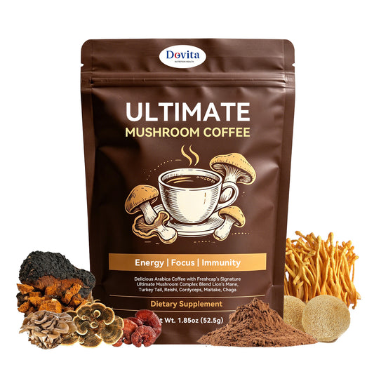 Ultimate Mushroom Coffee Powder for Energy, Focus & Immunity Support, Lion’s Mane, Reishi, Cordyceps & Chaga Blend, Organic Arabica Coffee with Functional Mushrooms, Delicious Daily Mushroom Coffee, Sugar-Free Adaptogenic Supplement, OEM/ODM