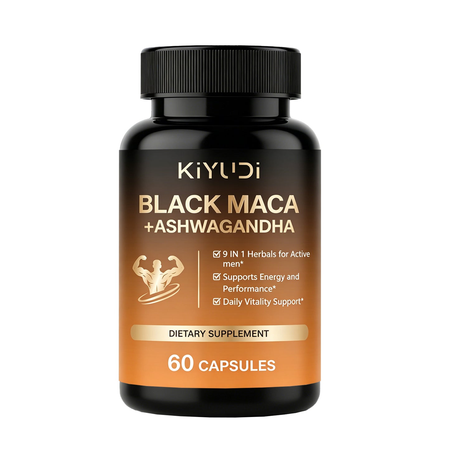 Black Maca + Ashwagandha Capsules for Men’s Vitality & Performance Support, 9-in-1 Herbal Formula, Energy Boost & Stamina Enhancement, Testosterone & Daily Wellness Support, Sugar-Free Men’s Supplement