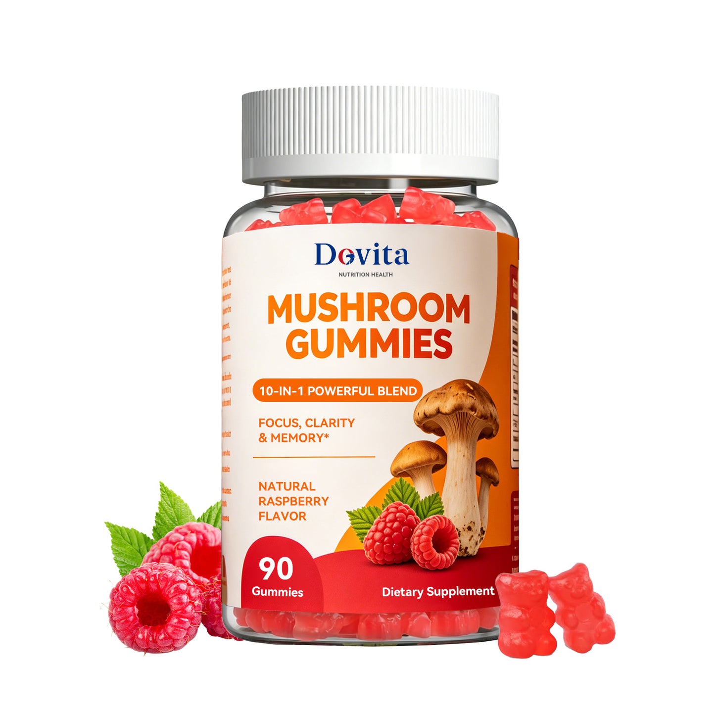 Mushroom Gummies for Immune Support, Focus & Daily Vitality, Lion’s Mane, Reishi & Cordyceps, Adaptogenic Brain & Energy Boost, Sugar-Free Functional Supplement, Fast-Acting Formula, OEM/ODM