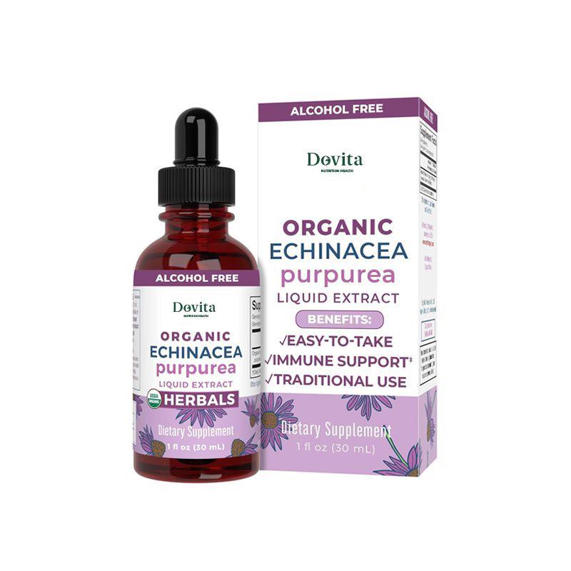 Herbal Supplement Drops for Immune Support, Echinacea Purpurea Liquid Tincture, Alcohol-Free, Supports Skin Health, OEM/ODM