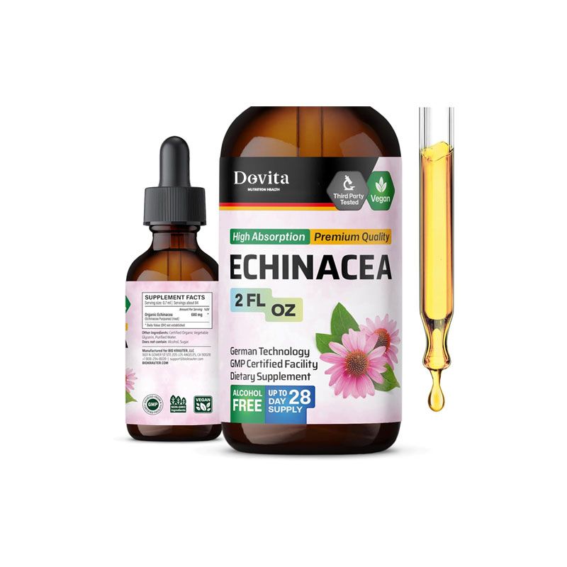 Echinacea Tincture for Natural Immune Support Vegan Echinacea Purpurea Drops, Alcohol-Free & Sugar-Free OEM/ODM Available